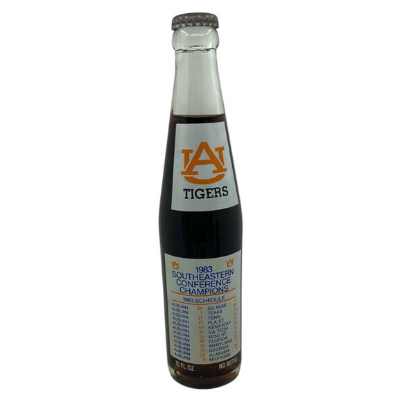 Vintage Auburn Tigers 1983 SEC Champions 1984 Sugar Bowl Coca-Cola Bottle 10oz - Picture 3 of 7